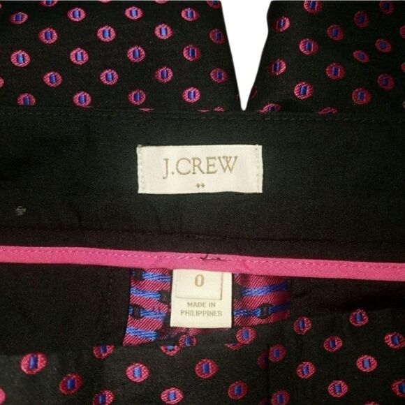J.Crew Factory Black  & Pink Jacquard Pants - Picture 5 of 5